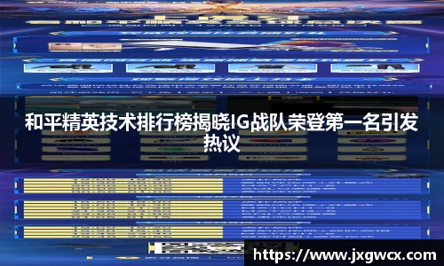 和平精英技术排行榜揭晓IG战队荣登第一名引发热议